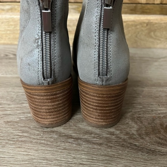 Sole Society So Tabbie Gray Ankle Boot with Open Toes and Back Zip - Picture 5 of 13